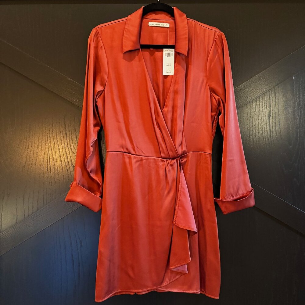 Satin long sleeve dress
